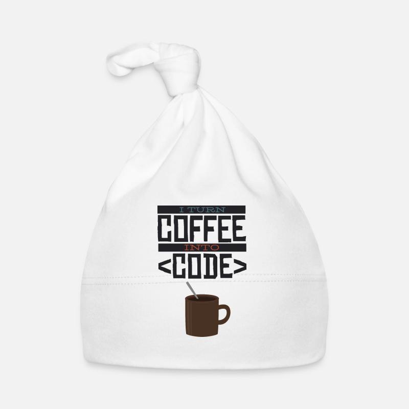 I turn coffee into code Programmierer Entwickler Baby Bio-Mütze