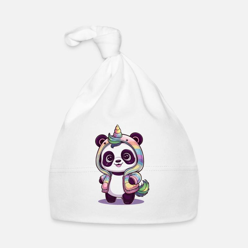 Niedlicher Einhorn Panda Baby Bio-Mütze