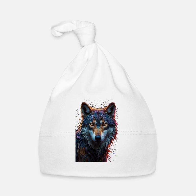 Wolf - Baby Bio-Mütze - Weiß