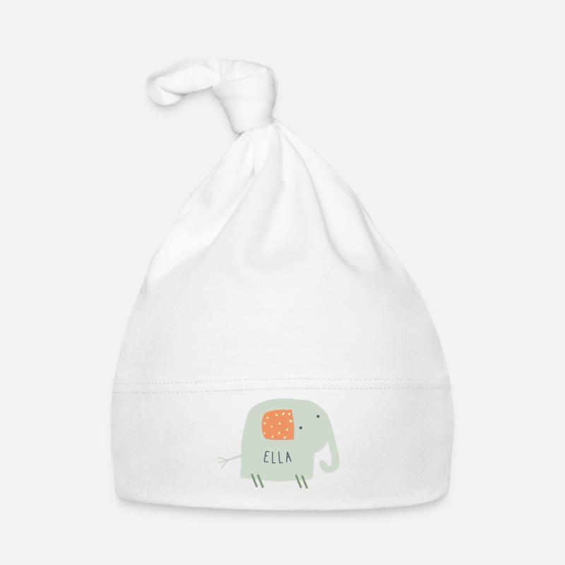 Name gift elephant - Ella Organic Baby Cap