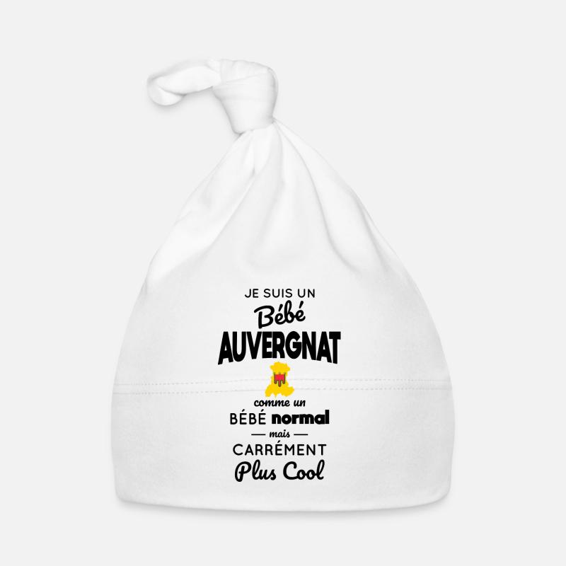 Bébé Auvergnat comme un Bébé normal mais plus Cool - Bonnet bio Bébé - blanc