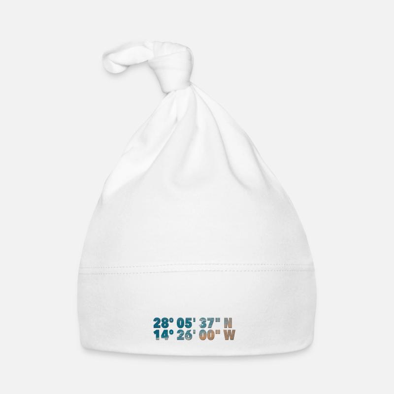 Motif: Coordinates of Playa de Cofete Organic Baby Cap