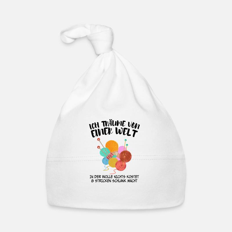 Wolle stricken Hobby Handarbeit Geschenk Baby Bio-Mütze