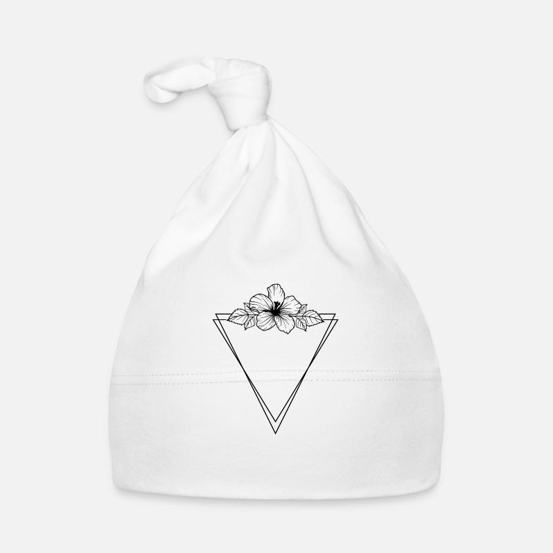 Hibiscus Boho Blume Handgemalt Baby Bio-Mütze