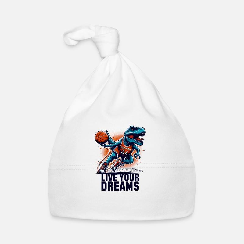 Basketball T-Rex Dinosaur Dreams Gift Organic Baby Cap