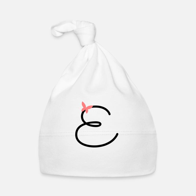 Buchstabe E Schmetterlingsbuchstabe Baby Bio-Mütze