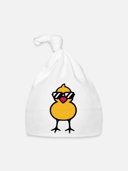 cool chick (rd) - Organic Baby Cap - white - Front