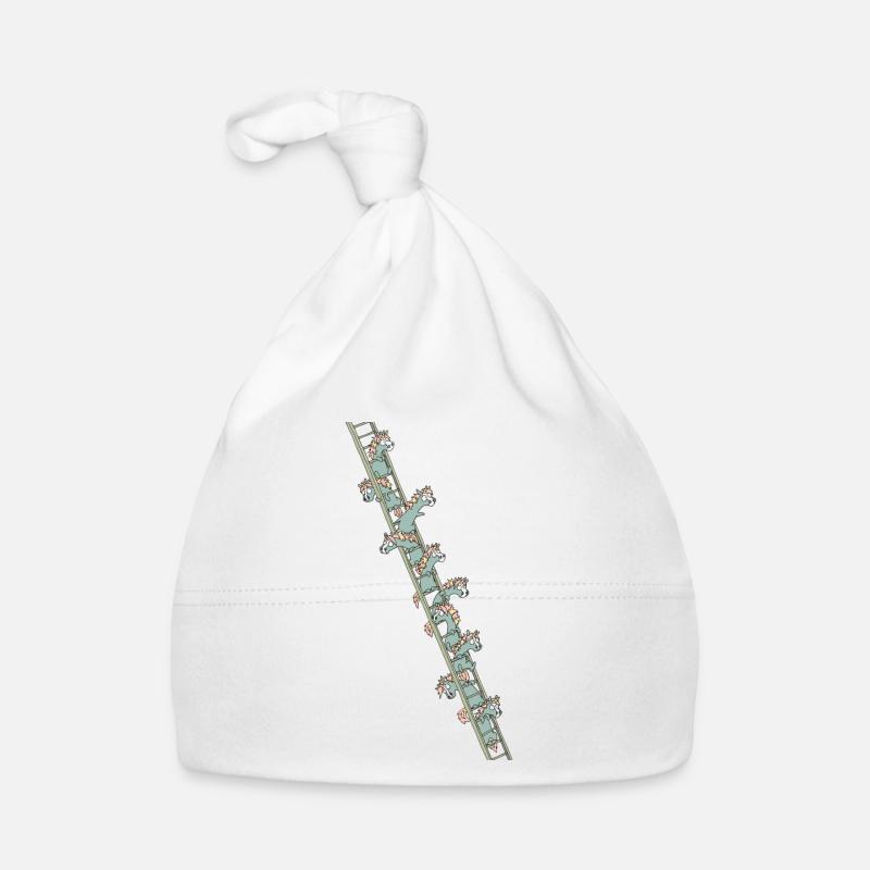 Unicorns auf einer Leiter Baby Bio-Mütze