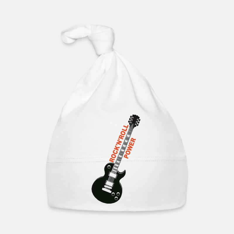 rock'n'roll_ guitar 2 - Baby Bio-Mütze - Weiß