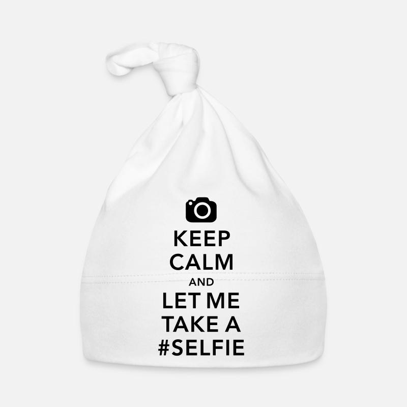 funny Keep calm take a selfie #selfie meme - Baby Bio-Mütze - Weiß