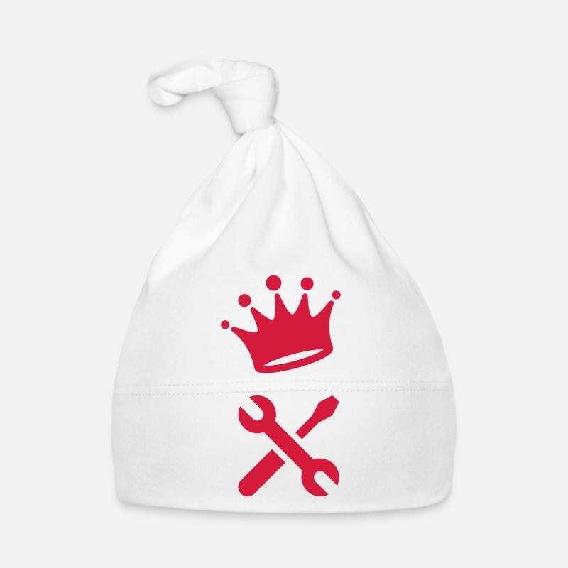 Outil / Réparer / Bricolage / Bricoleur - Bonnet bio Bébé - blanc