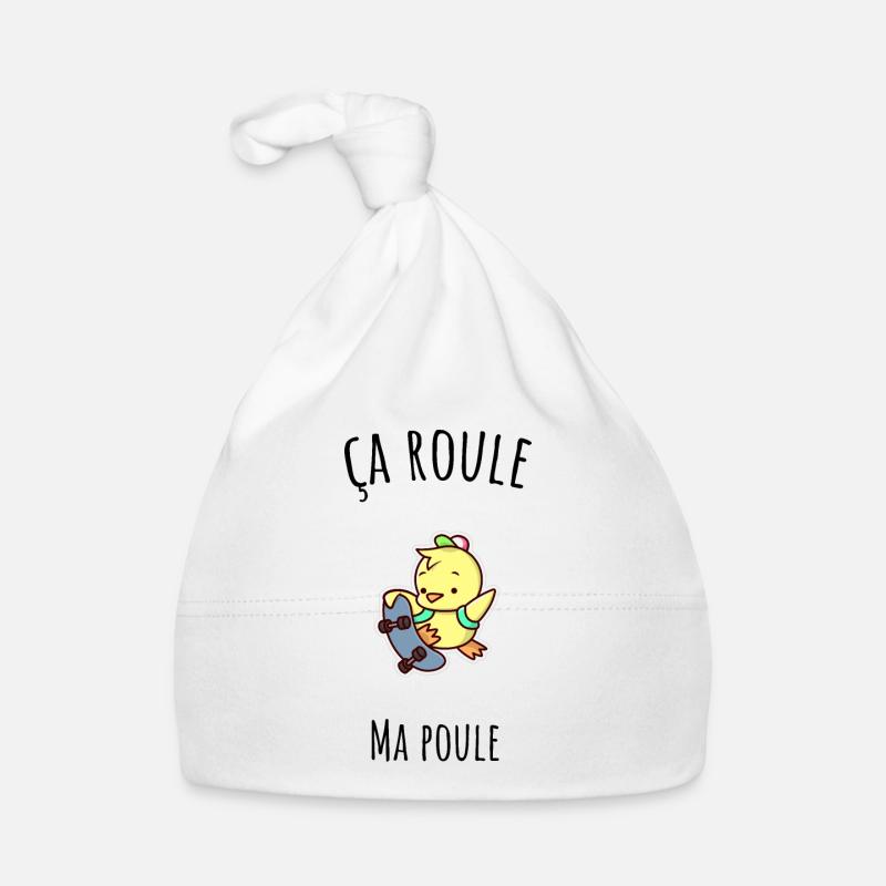 ça roule ma poule - Bonnet bio Bébé - blanc