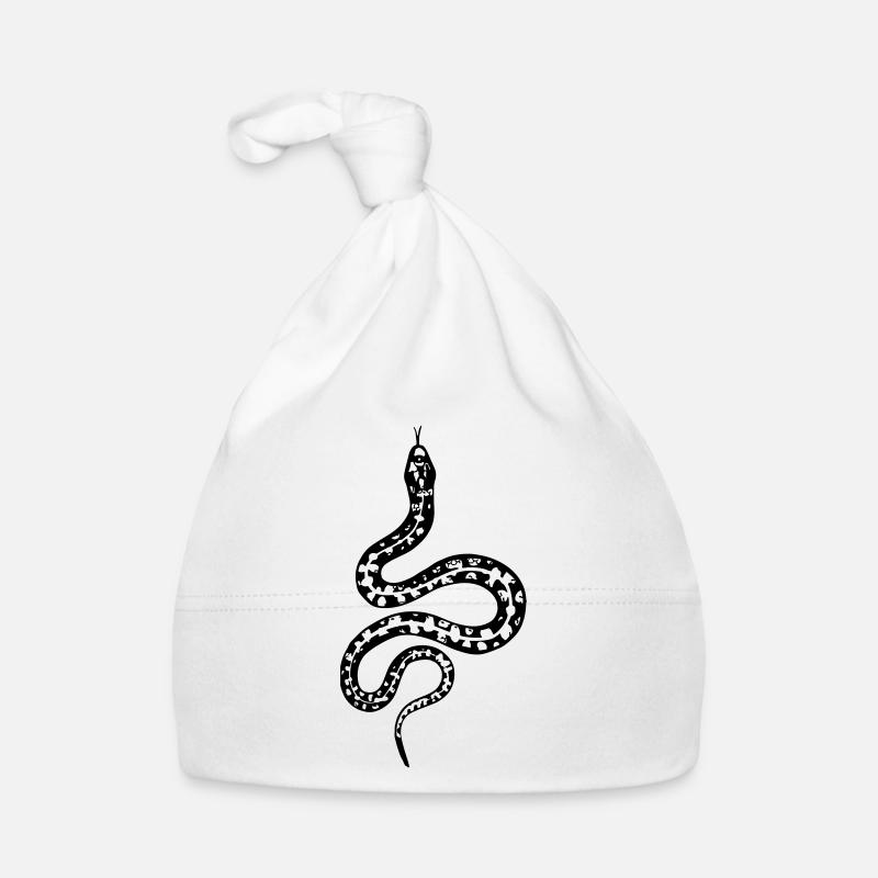 serpent - Bonnet bio Bébé - blanc