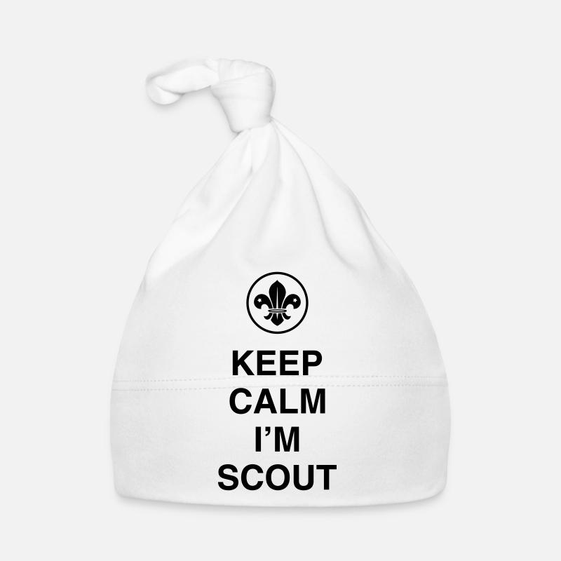 Keep Calm I'm Scout - Bonnet bio Bébé - blanc