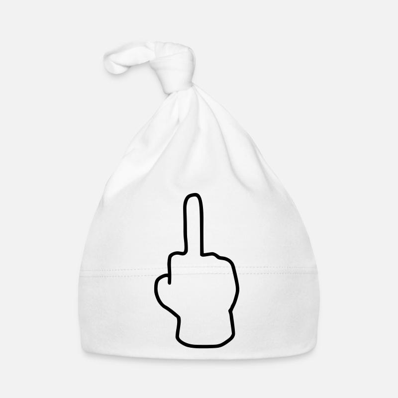 Emoji Mittelfinger Skizze schwarz Organic Baby Cap