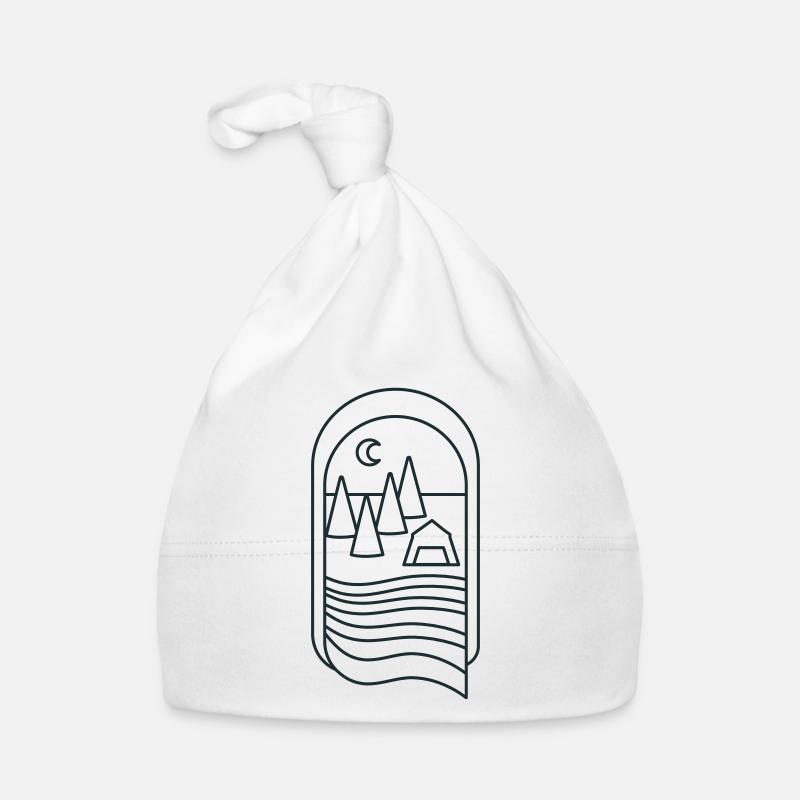 BOHO Waldcamp mit Bäumen und Fluss Baby Bio-Mütze