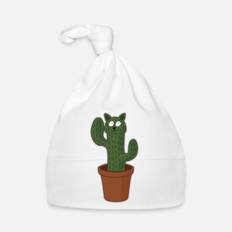 Chat comme cactus dans un pot de fleurs Bonnet bio Bébé