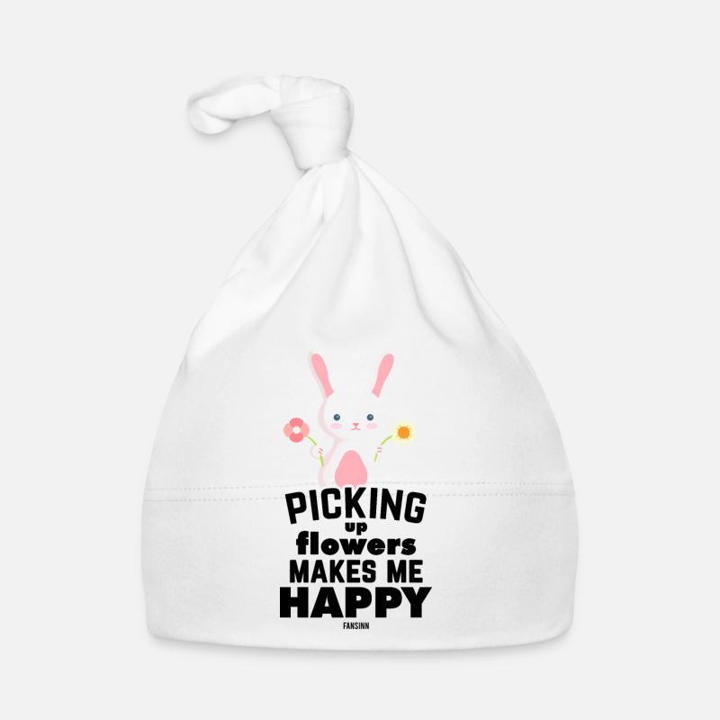 Le lapin mignon aime les fleurs Bonnet bio Bébé