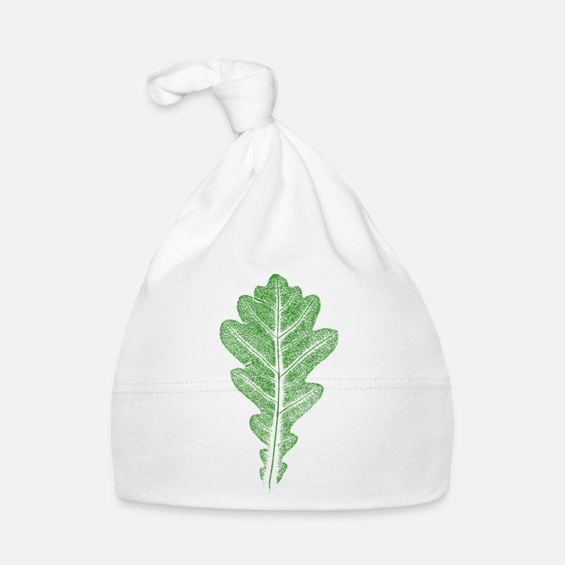 Blatt Eiche / Eichenblatt - Blätter WALD & Natur - Baby Bio-Mütze - Weiß