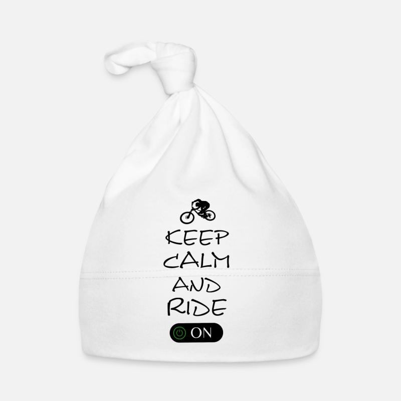Keep Calm and Ride On black Baby Bio-Mütze