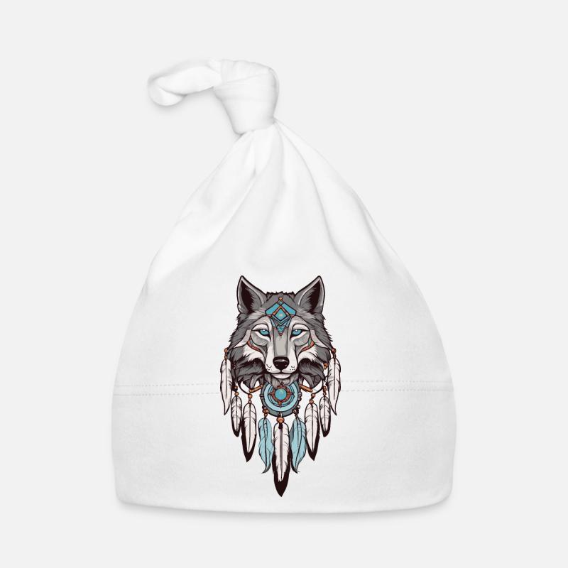 Wolf Dream Catcher Organic Baby Cap