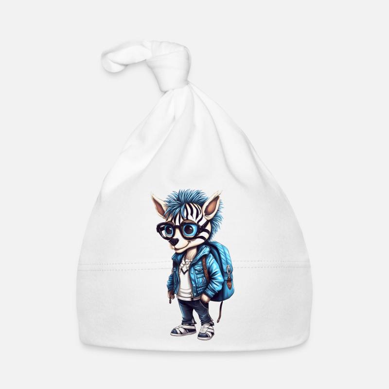 Dessin animé mignon de zèbre Bonnet bio Bébé
