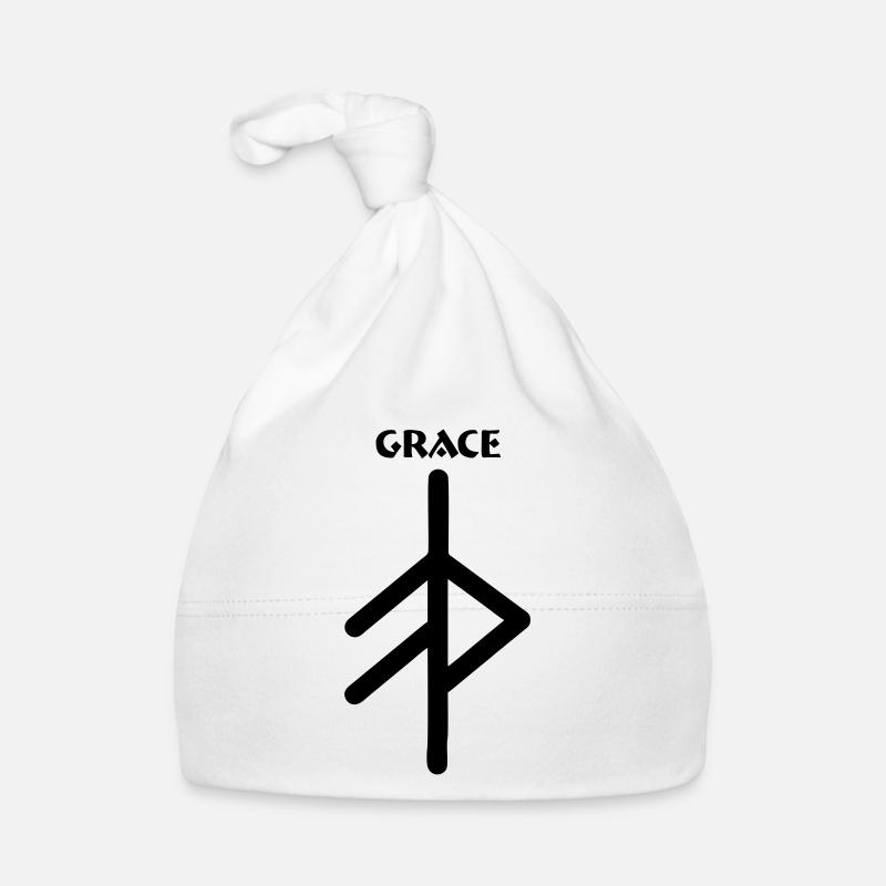 Wikingerrune Symbol Gnade, Barmherzigkeit Text GNADE Baby Bio-Mütze
