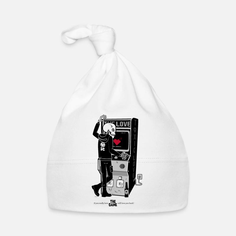 Skeleton at Retro Arcade Heartbreak Organic Baby Cap