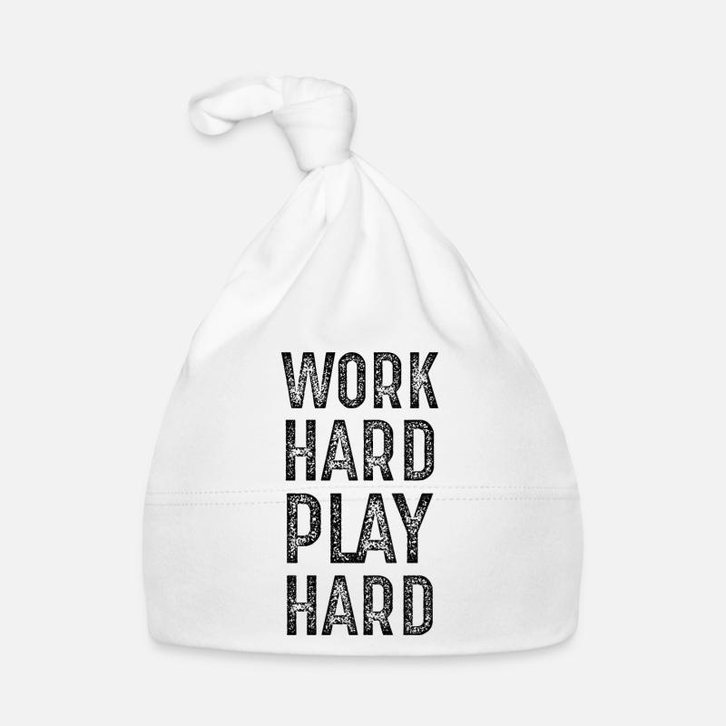 work hard play hard Organic Baby Cap