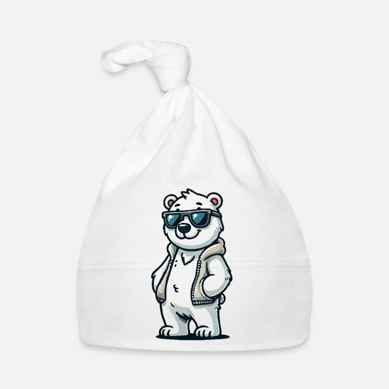 Eisbär Comic Baby Bio-Mütze