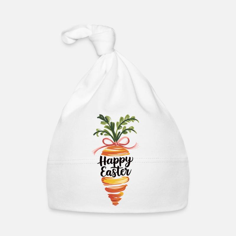 Easter Joy – Spring-like carrot with bow Organic Baby Cap