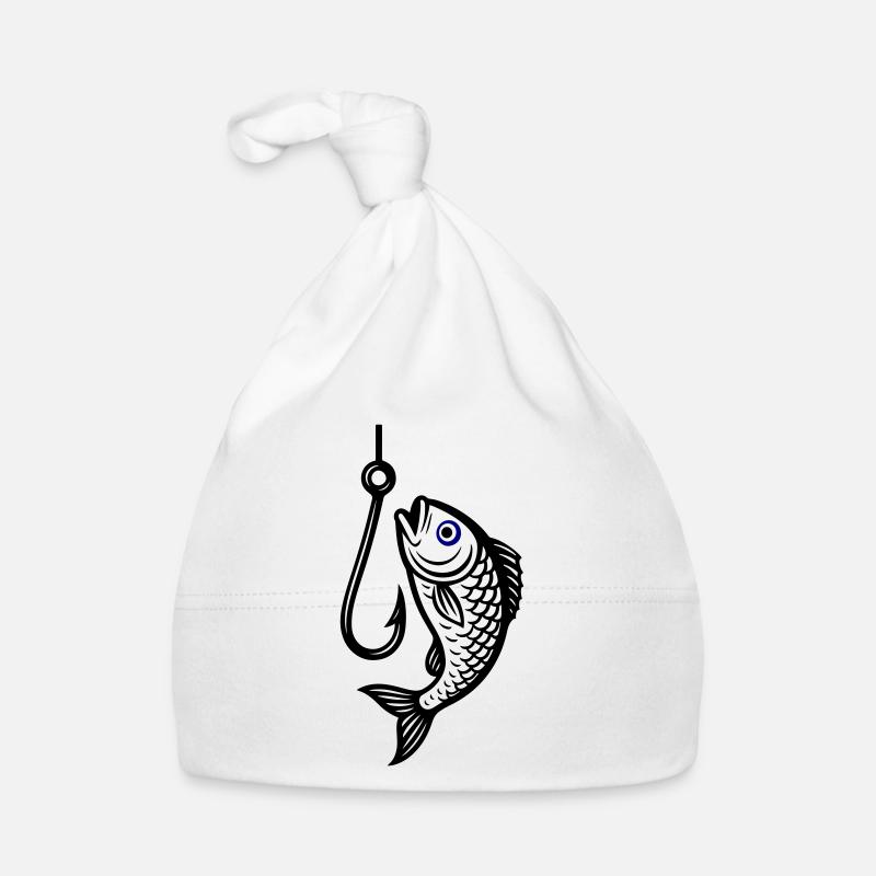 Fish Hook Fish Icon Organic Baby Cap