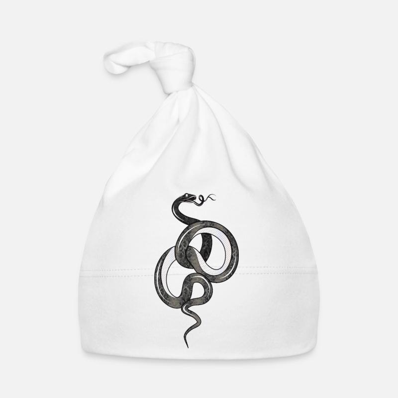 Fascinating snake in black glossy structure Organic Baby Cap