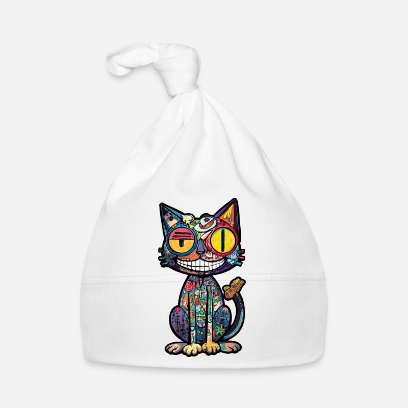 Katze Kunst Bunt Kätzchen Baby Bio-Mütze