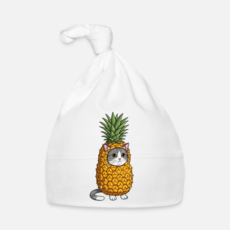 Illustration de costume de chat ananas Bonnet bio Bébé