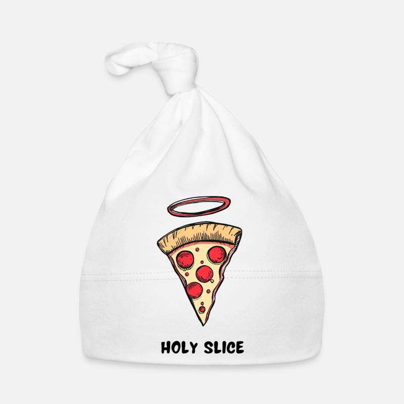 Holy Slice – Retro Comic Pizza Baby Bio-Mütze