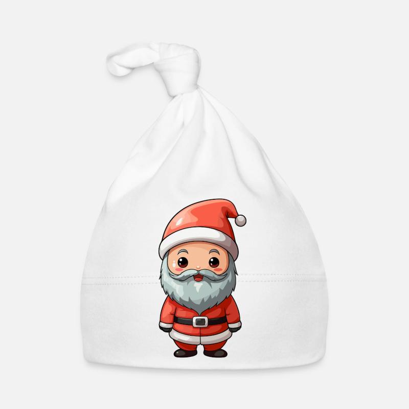 Breloque de dessin animé du Père Noël - Bonnet bio Bébé - blanc