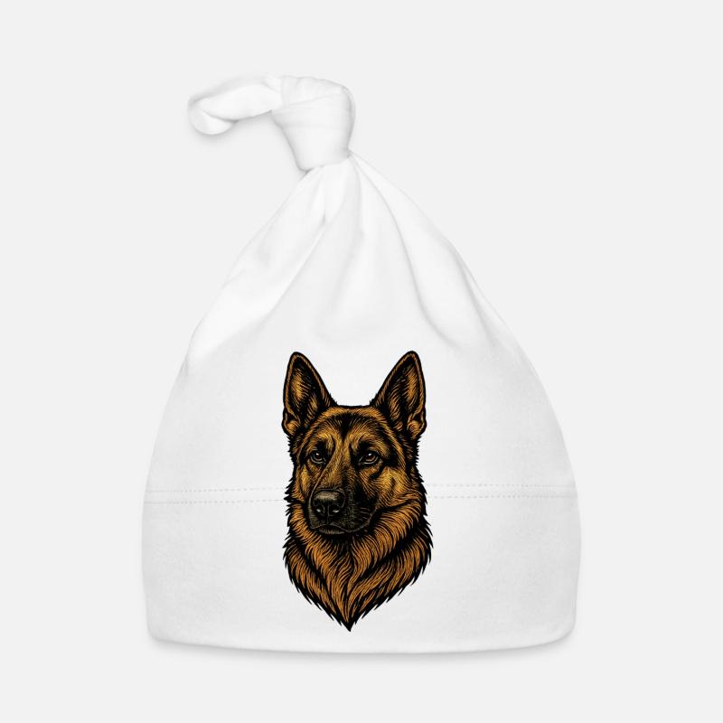 Deutscher Schäferhund Porträt Baby Bio-Mütze