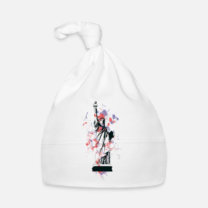 Statue de la Liberté éclaboussée de peinture Bonnet bio Bébé