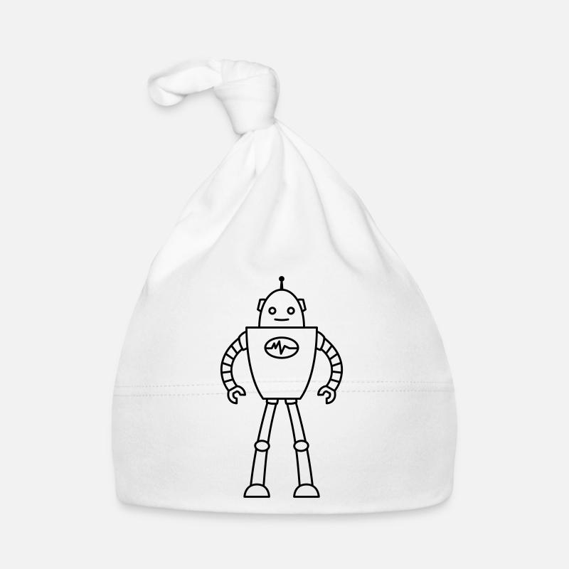 Robots from the Future – AI Sci-Fi Nerd Shirt - Organic Baby Cap - white
