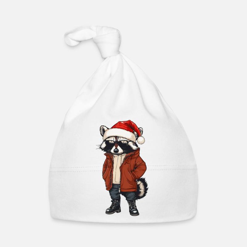 Waschbär Weihnachten Winter Baby Bio-Mütze