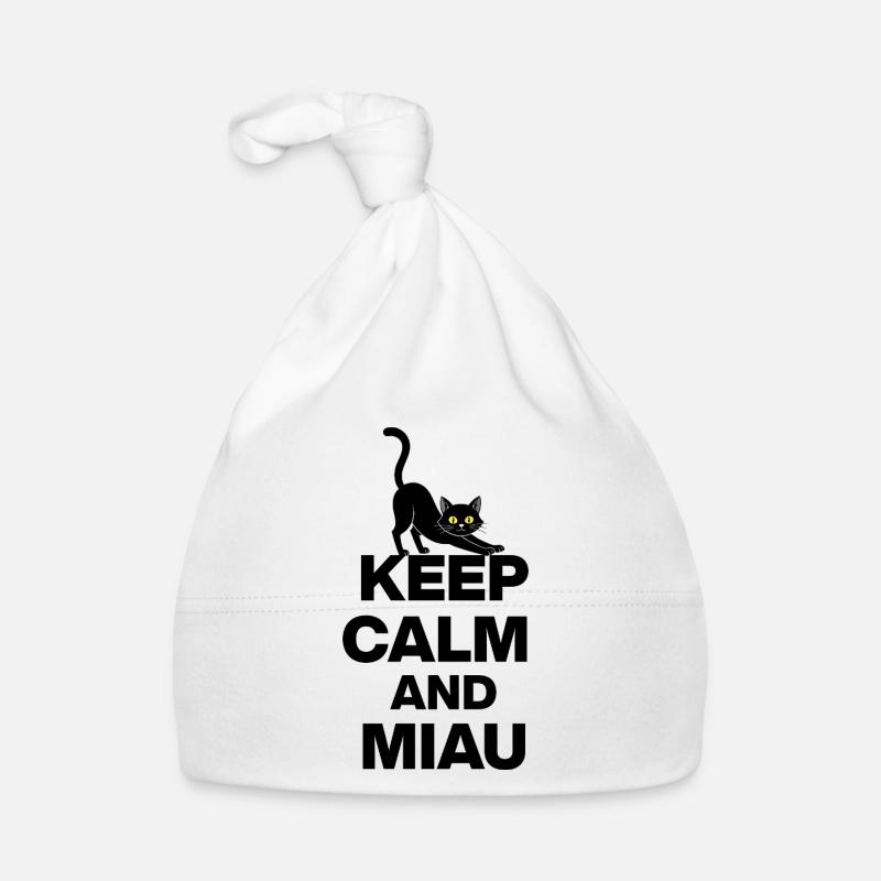 KEEP CALM AND MIAU! KATZENLIEBE CATLOVE schwarz Baby Bio-Mütze