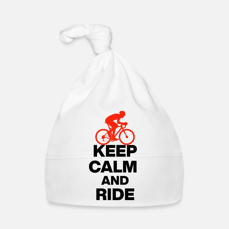 KEEP CALM AND RIDE! REENNRAD & PETON GIFT blak Organic Baby Cap