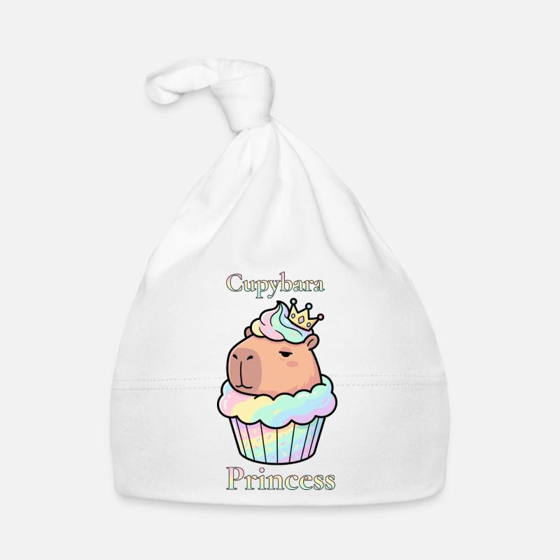 Cupcake Princesse Capybara avec couronne Bonnet bio Bébé