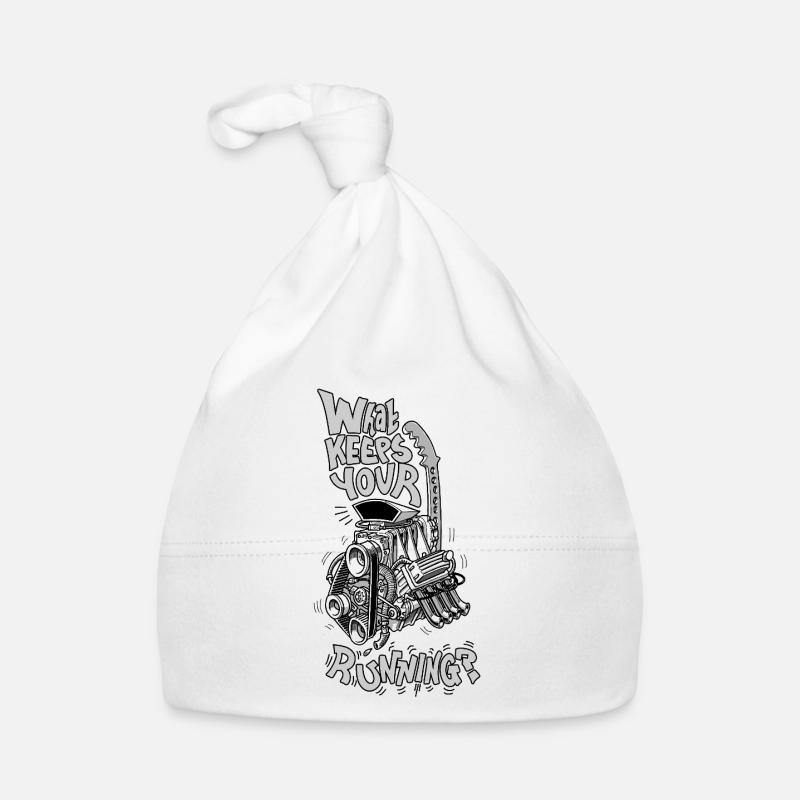 1482_WhatKeepsYourMotorRunning-GRAY Baby Bio-Mütze