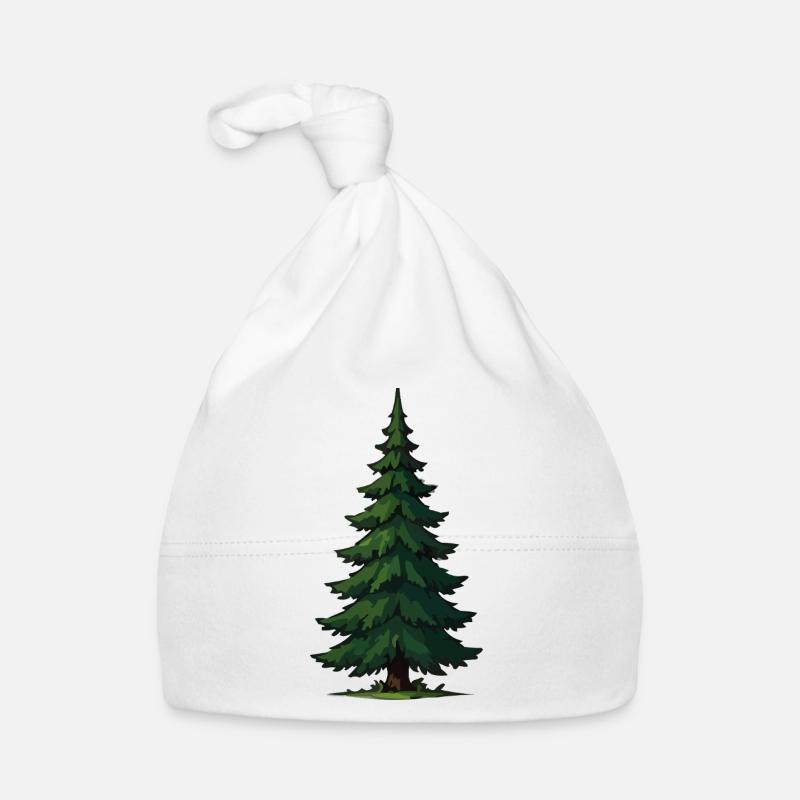 Pine Silhouette Forest Design Organic Baby Cap