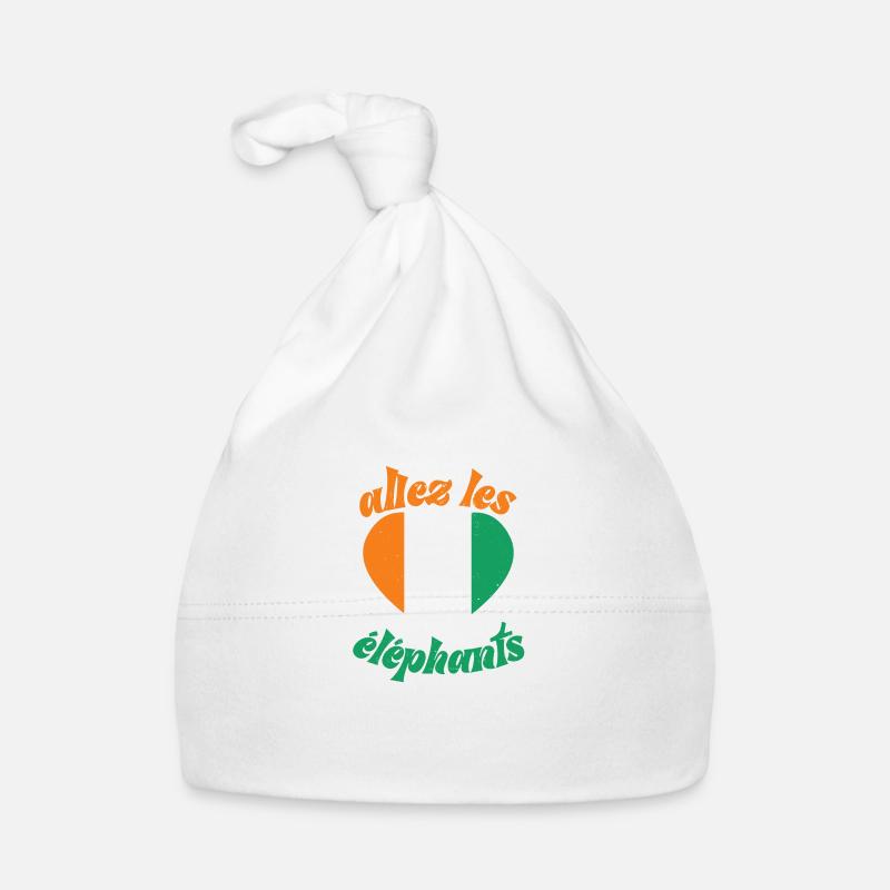 Côte D'ivoire 2024 Maillot Foot Éléphant Drapeau Bonnet bio Bébé