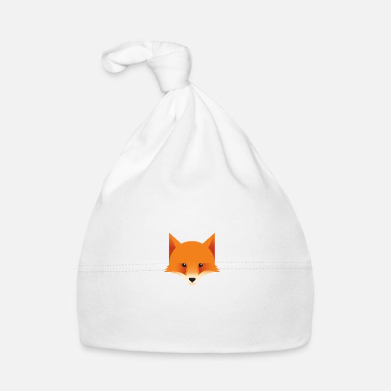 Fox - Organic Baby Cap - white