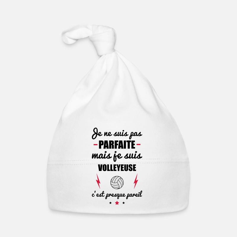 pas parfaite mais volley, cadeau volleyeuse - Bonnet bio Bébé - blanc