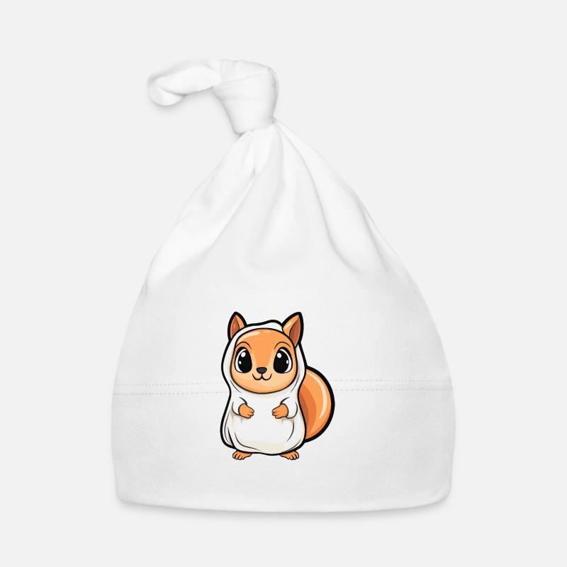 Squirrel Halloween Funny Ghost Organic Baby Cap